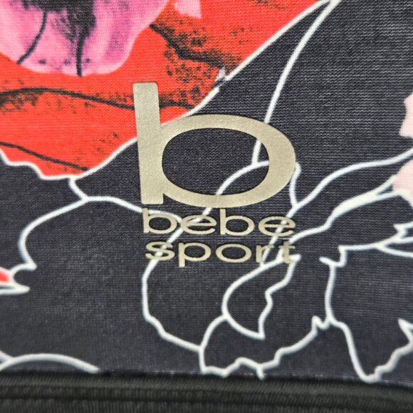 Bebesport Size Small Floral Pattern Sports Bra Racerback Black Sheer Illusion - Picture 5 of 9